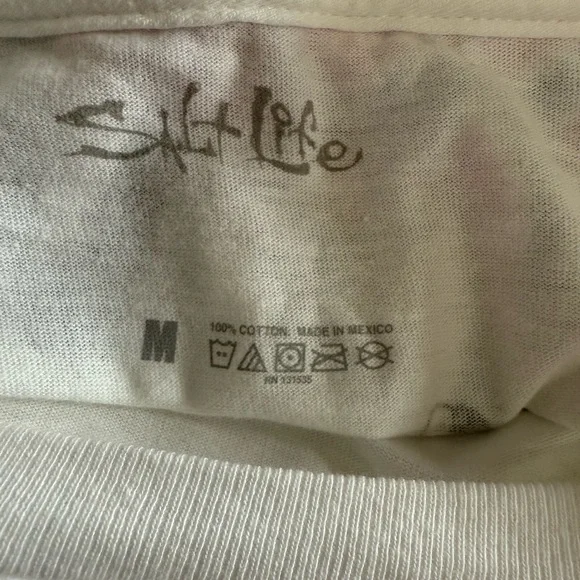 Salt Life White Long Sleeve Tee with Pocket - Picture 6 of 6